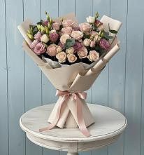 Букет цветов из:  Розы и Лизиантусы #REPLACE_PRED# Теплой Горе