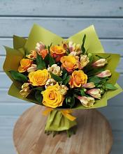 Букет цветов из:  Альстромерии и Розы в Теплой Горе