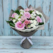 Букет цветов из:  Герберы, Альстромерии и Хризантемы в Теплой Горе