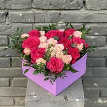 Цветочная композиция из Розы в коробке в Теплой Горе