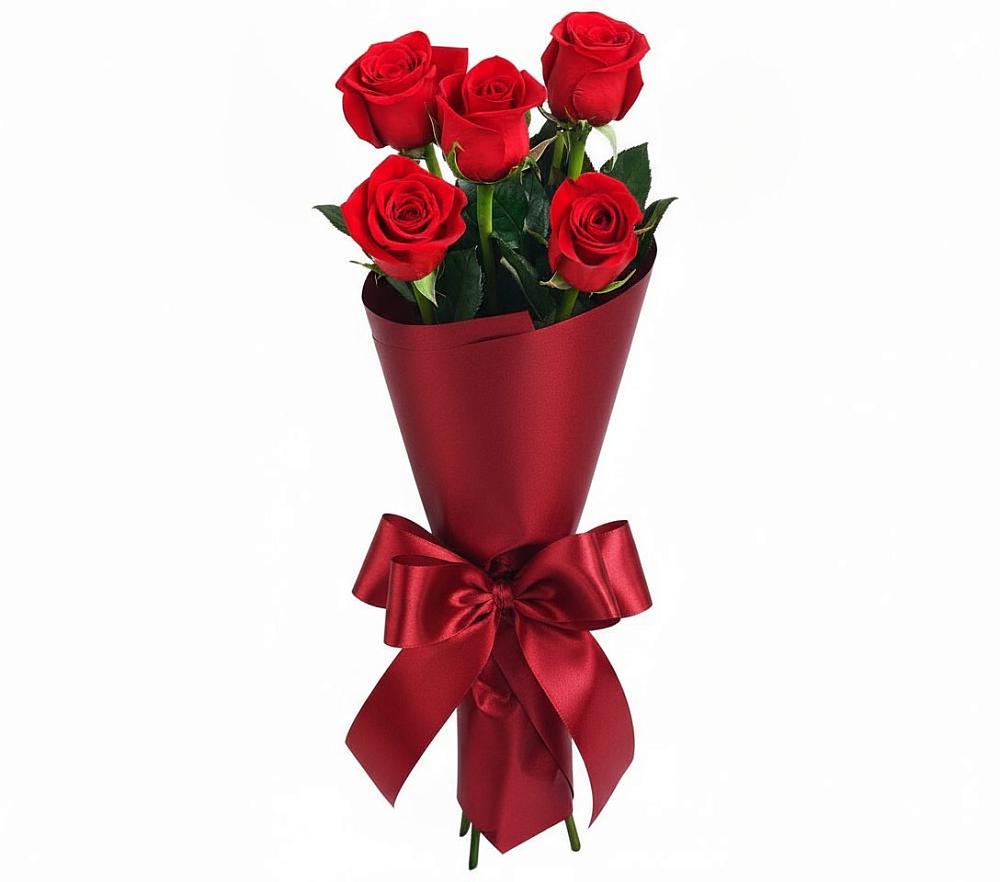 Букет 5 Красных роз Эдлесс Лав в Теплой Горе