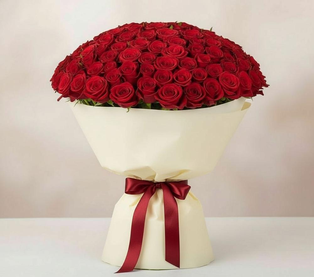 Букет 101 Красная роза Милано в Теплой Горе