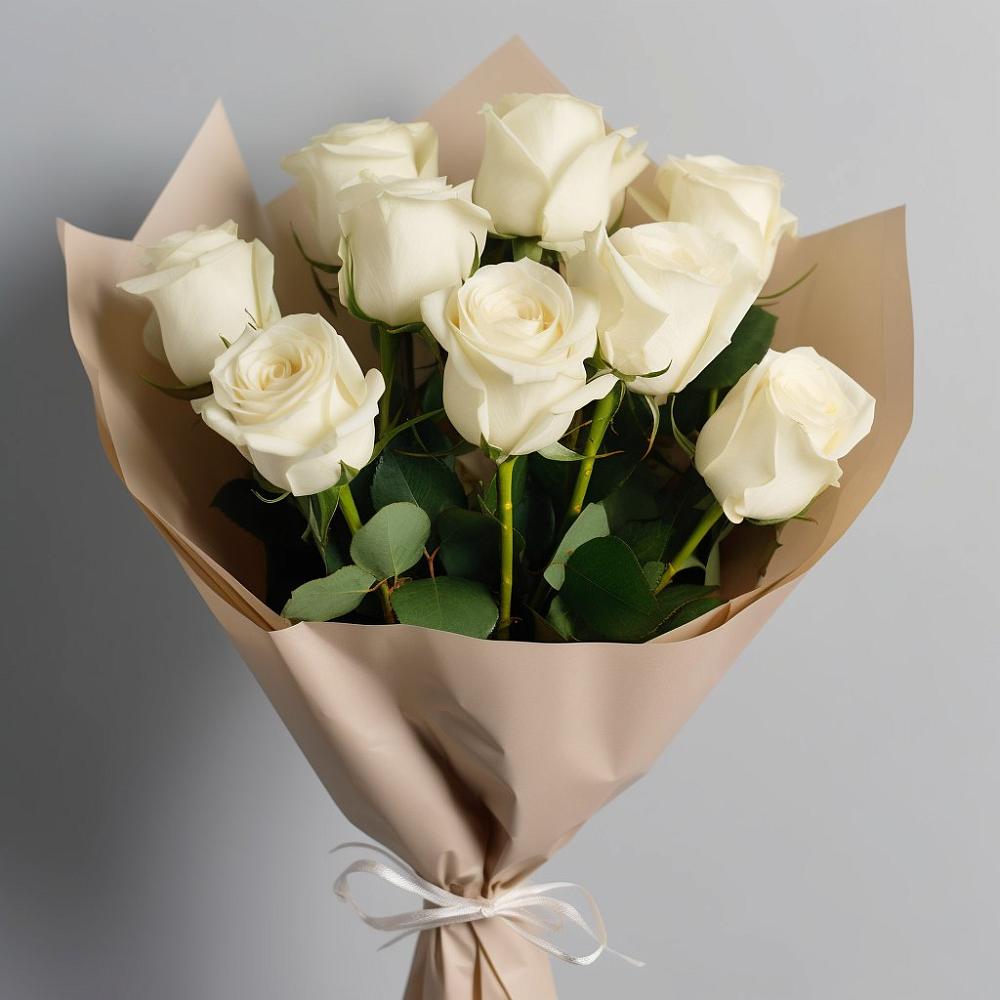 Букет 9 Белых роз Эдлесс Лав в Теплой Горе