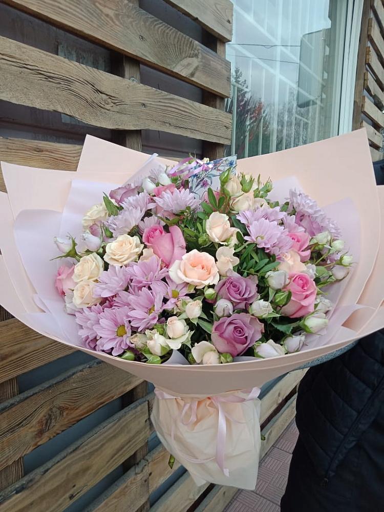 Букет цветов из: Розы и Хризантемы в Теплой Горе