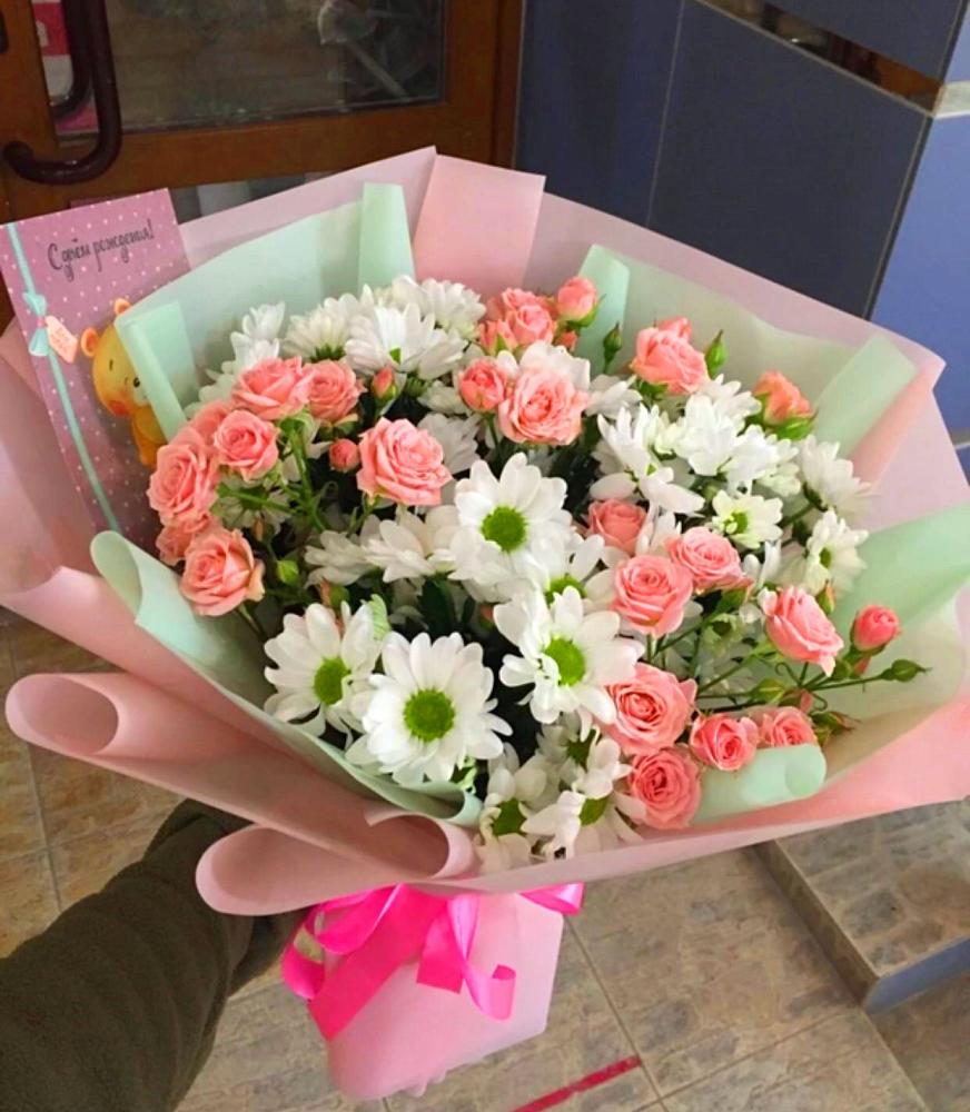 Букет цветов из: Розы и Хризантемы в Теплой Горе