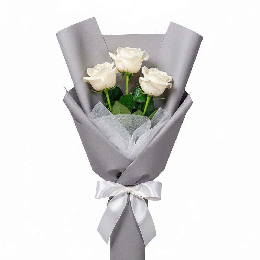 Букет 3 белые розы в Теплой Горе
