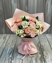 Букет цветов из:  Гвоздики, Розы и Хризантемы в Теплой Горе