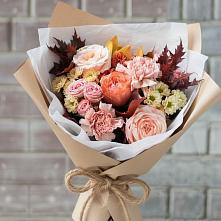 Букет цветов из:  Гвоздики, Хризантемы и Розы в Теплой Горе