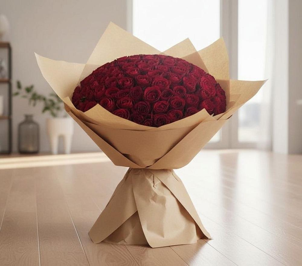 Букет 101 Красная роза в Теплой Горе