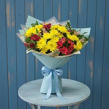 Букет цветов из:  Альстромерии и Хризантемы в Теплой Горе