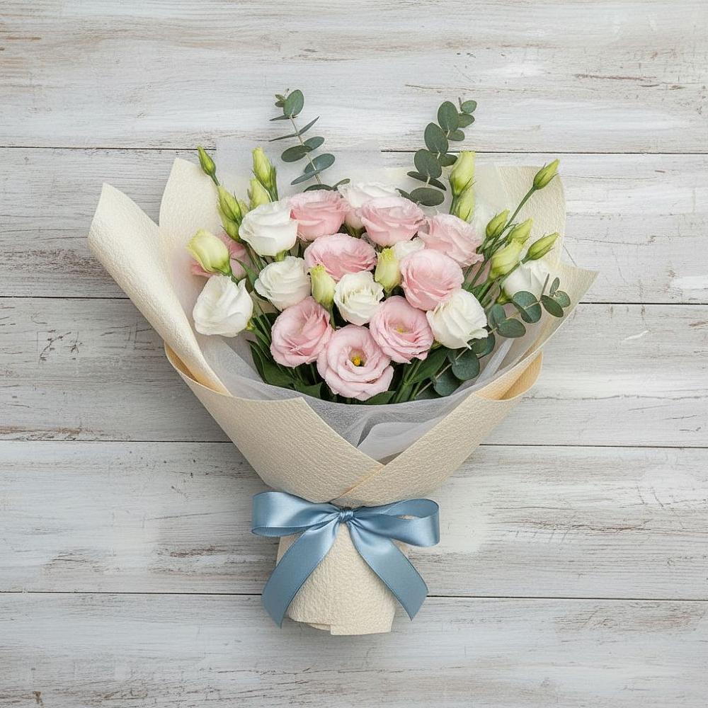 Букет цветов из: Лизиантусы в Теплой Горе